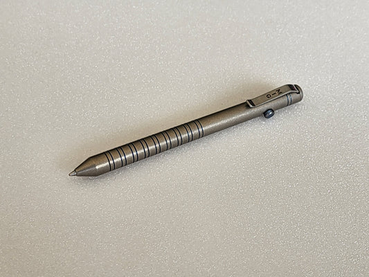 MIG Bolt Pen (Titanium) - Blue Grooves