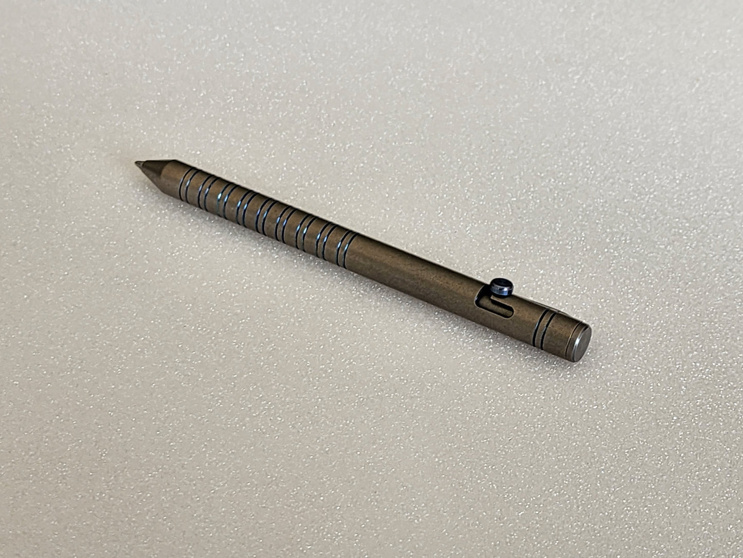 MIG Bolt Pen (Titanium) - Blue Grooves