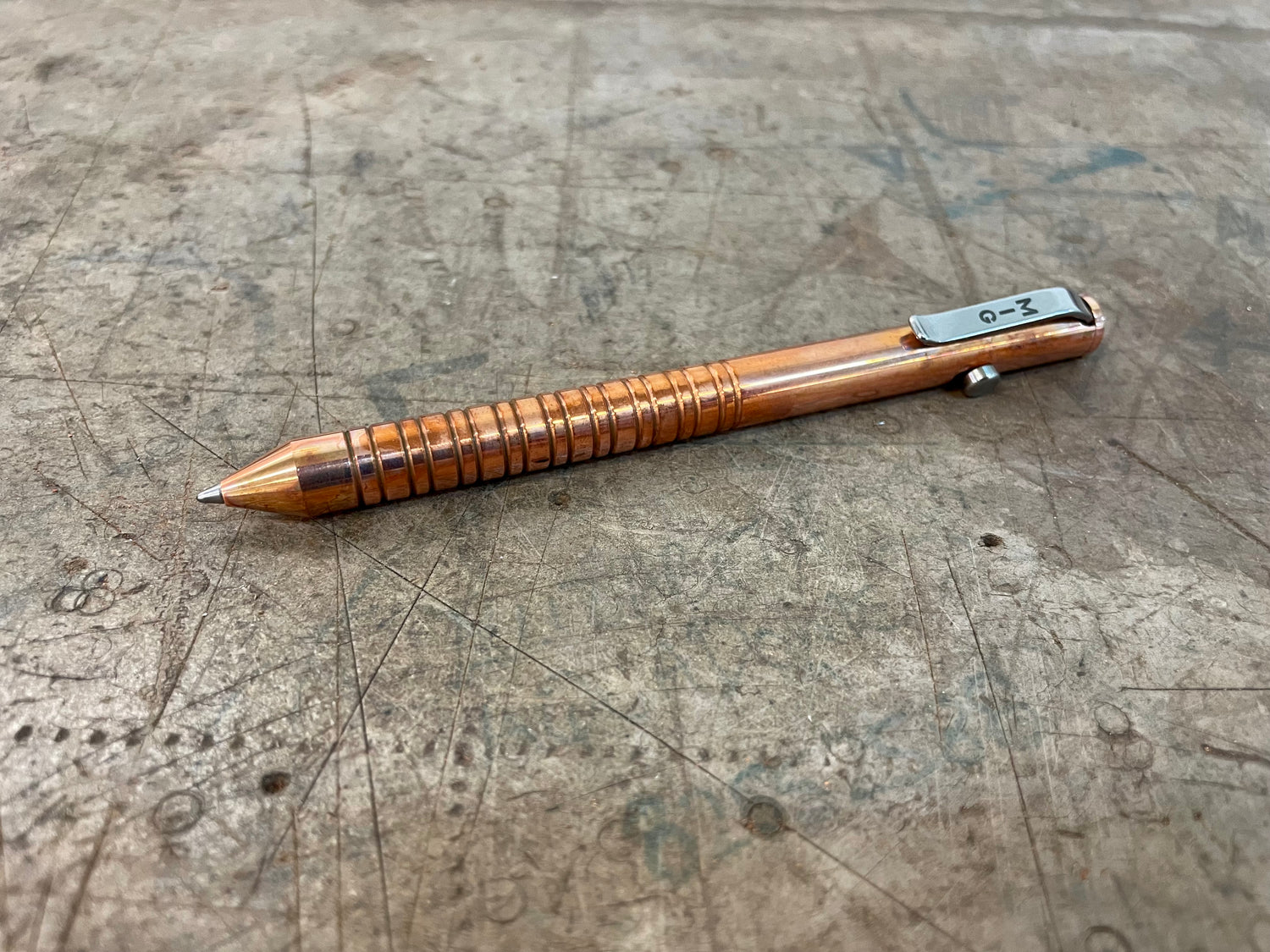 Copper Metal/Steel Ballpoint Bolt Pen