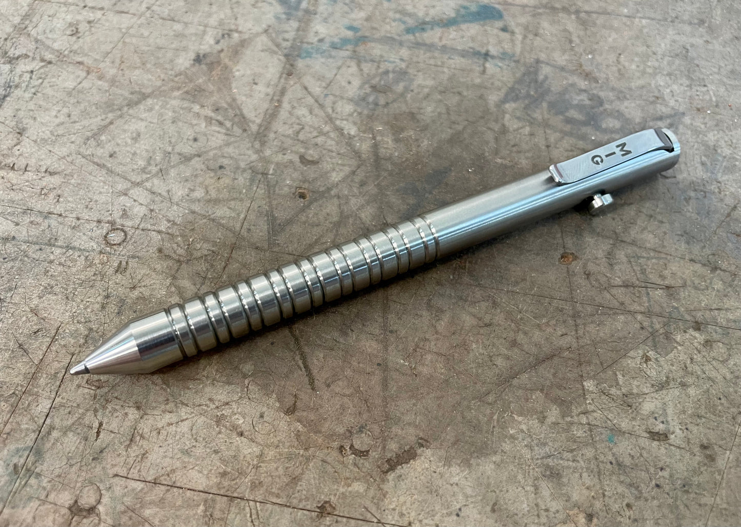 Silver Titanium Steel Ballpoint Bolt Pen