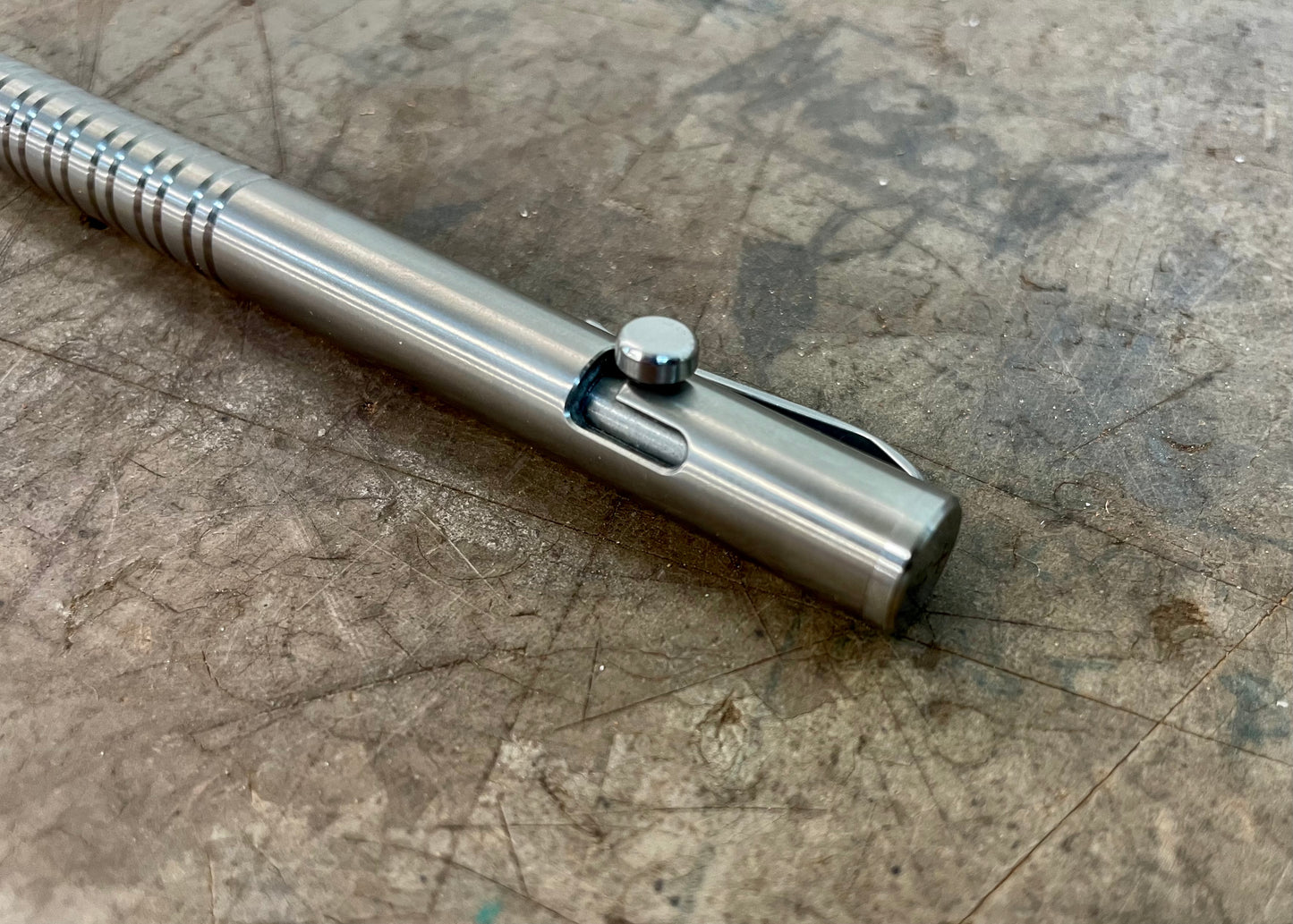Silver Titanium Steel Ballpoint Bolt Pen