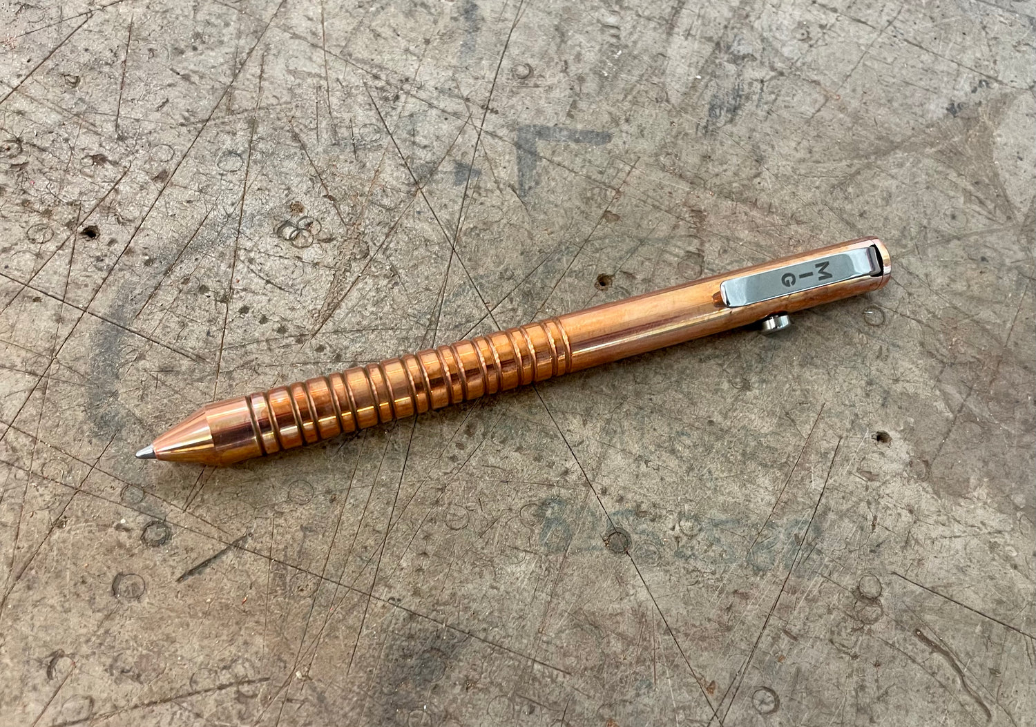 Copper Metal/Steel Ballpoint Bolt Pen