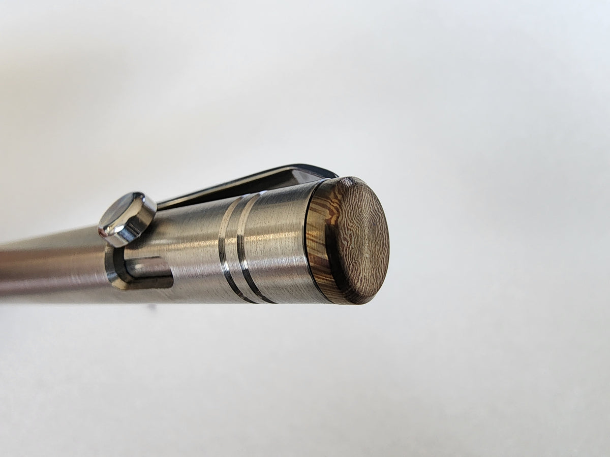 MIG Bolt Pen - Titanium with Timascus End Cap - Limited Run