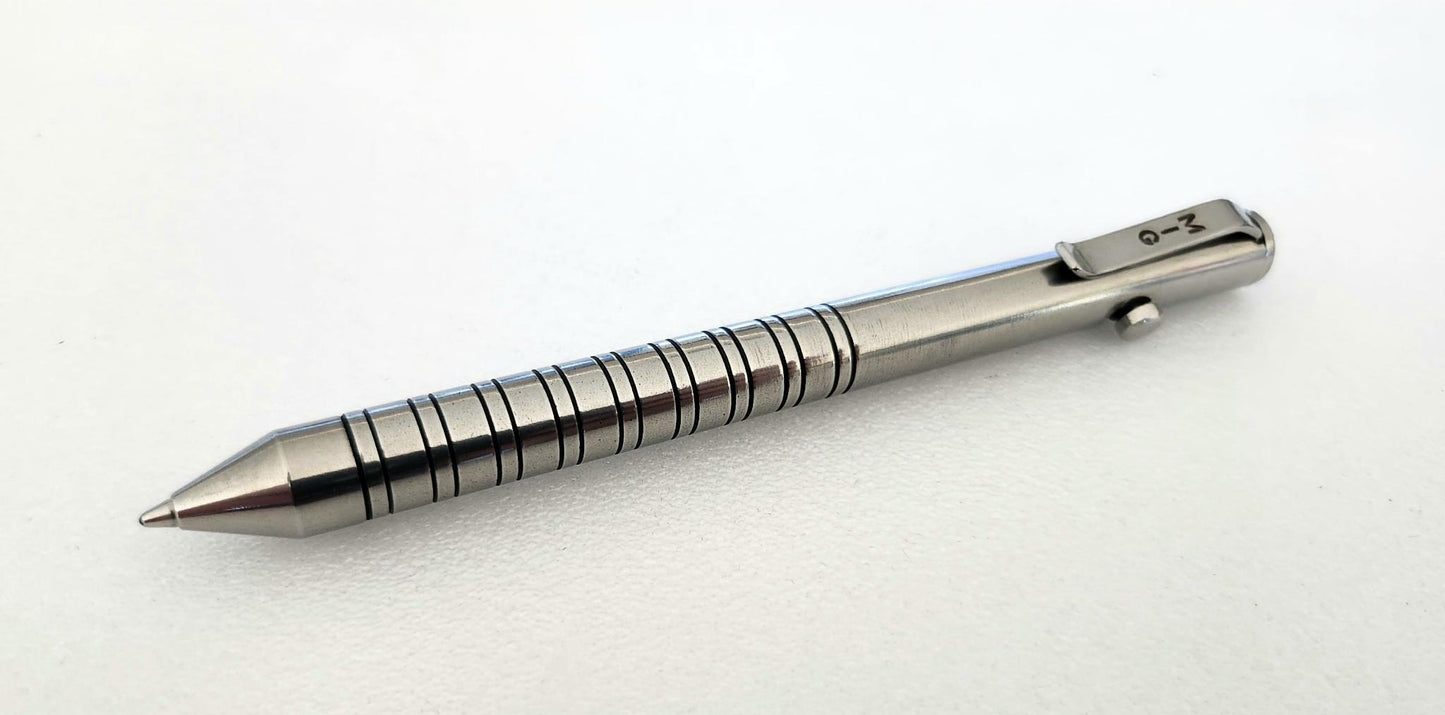 +61 MIG Bolt Pen (Stainless Steel - Polish with black grooves)