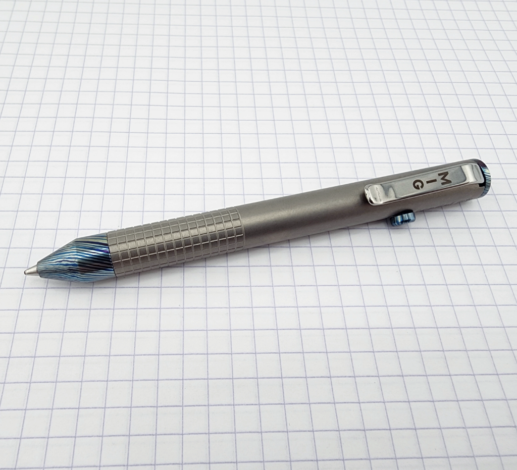 Model 83- Titanium with Blue Timascus Accents