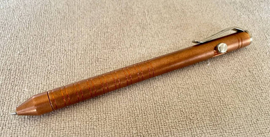 MIG Bolt Pen (Dark Tumbled Copper) - Visible nib joins